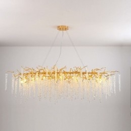 Nordic Hanglamp Gouden Tak G9 Glazen Kroonluchter