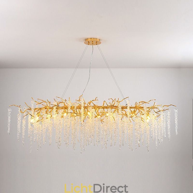 Nordic Hanglamp Gouden Tak G9 Glazen Kroonluchter