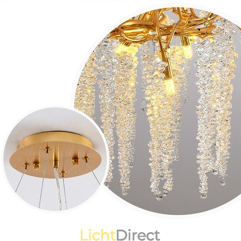 Nordic Hanglamp Gouden Tak G9 Glazen Kroonluchter