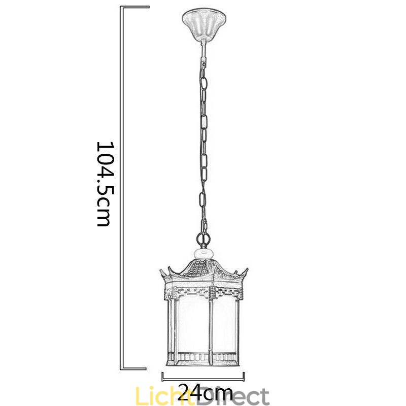 Chinese Buitenlamp Waterdichte Zeshoekige Prieel Hanglamp
