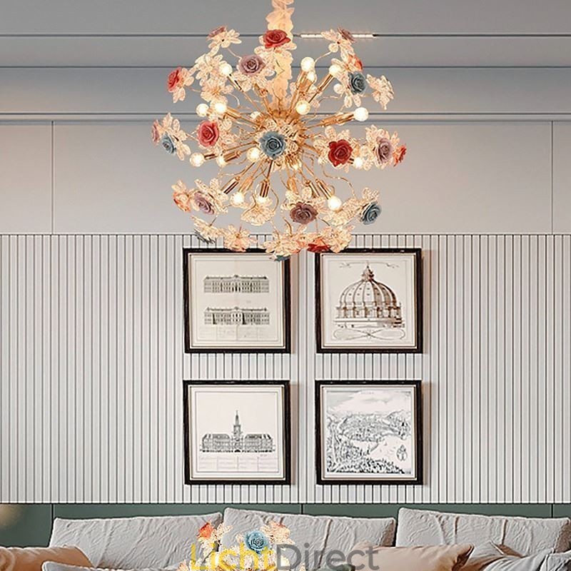 Decoratieve hanglamp moderne kristallen bloemenkroonluchter