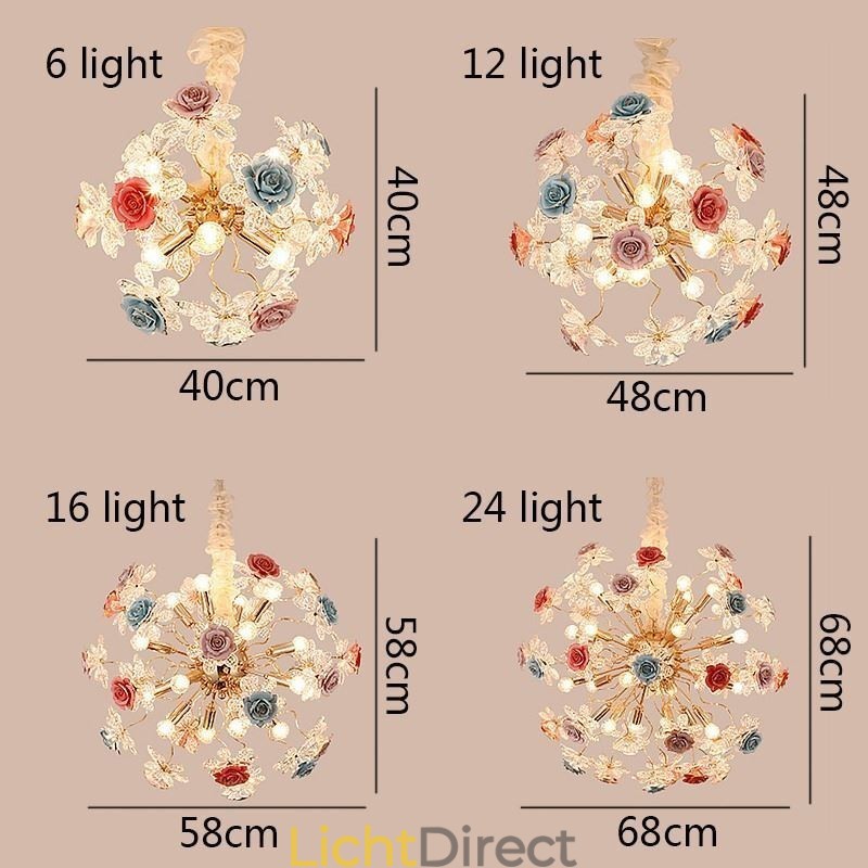 Decoratieve hanglamp moderne kristallen bloemenkroonluchter