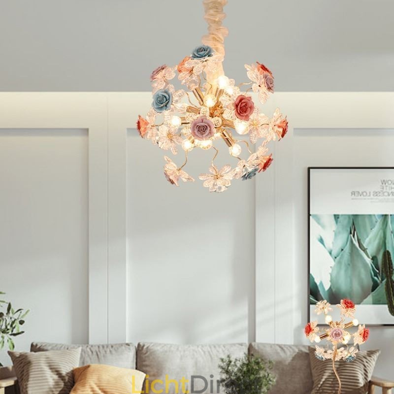Decoratieve hanglamp moderne kristallen bloemenkroonluchter