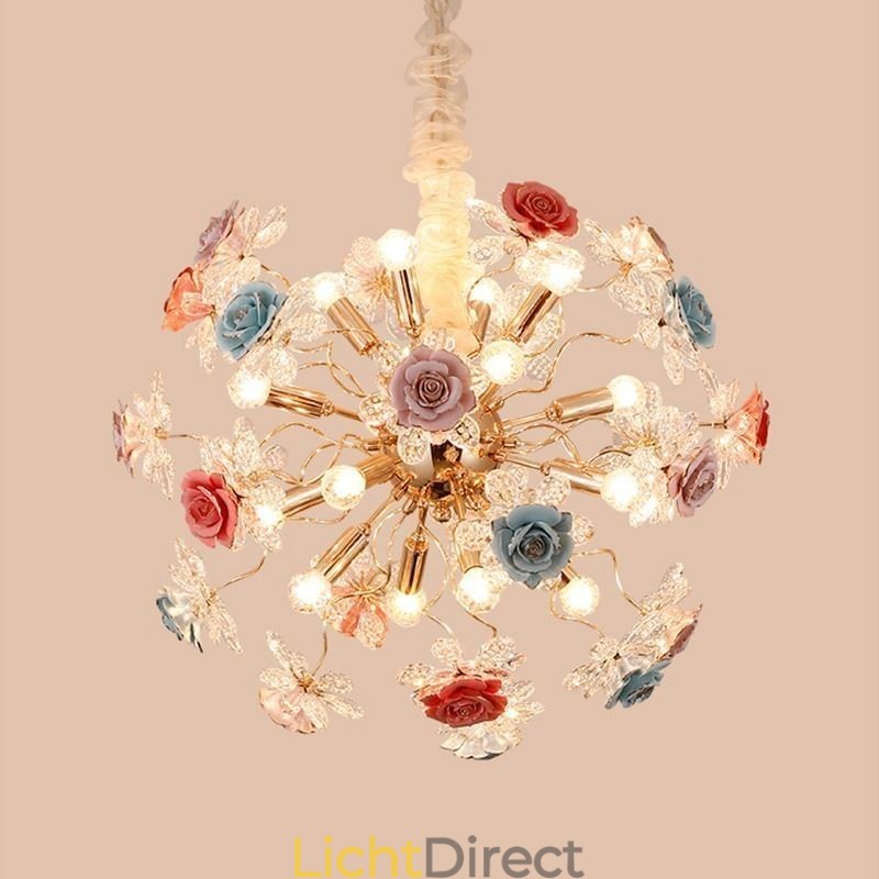 Decoratieve hanglamp moderne kristallen bloemenkroonluchter