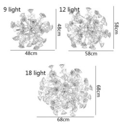 Luxe hanglamp van keramiek met rode bloemenkroonluchter