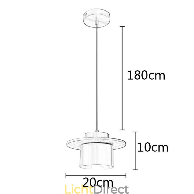 Moderne hanglamp, één licht, messing hanglamp, eiland