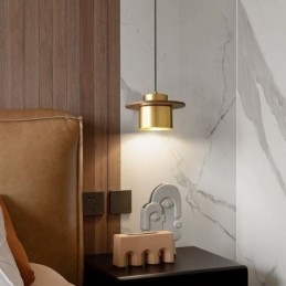 Moderne hanglamp, één licht, messing hanglamp, eiland
