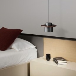 Moderne hanglamp, één licht, messing hanglamp, eiland