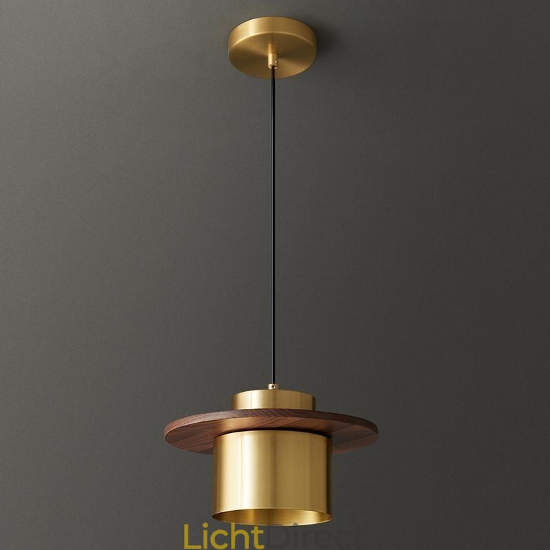 Moderne hanglamp, één licht, messing hanglamp, eiland