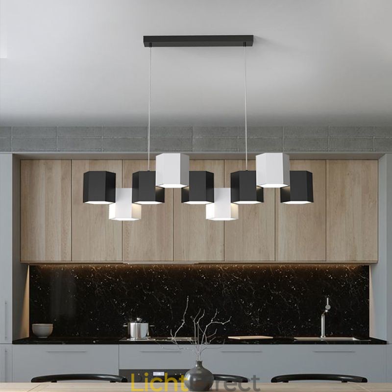 Moderne zeshoekige hanglamp creatieve combinatie hanglamp