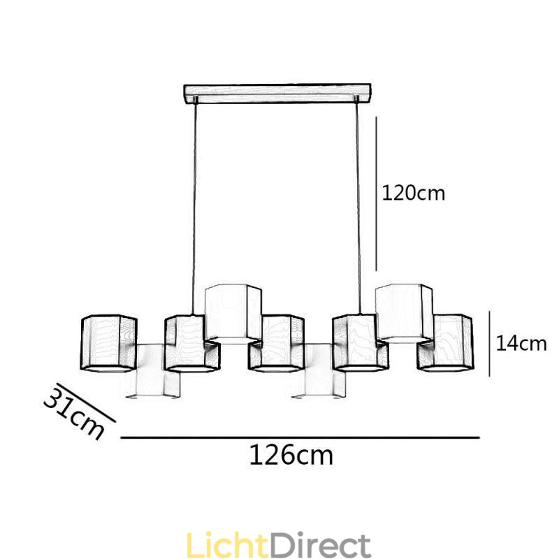 Moderne zeshoekige hanglamp creatieve combinatie hanglamp