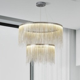 Luxe kwast hanglamp ronde kroonluchter