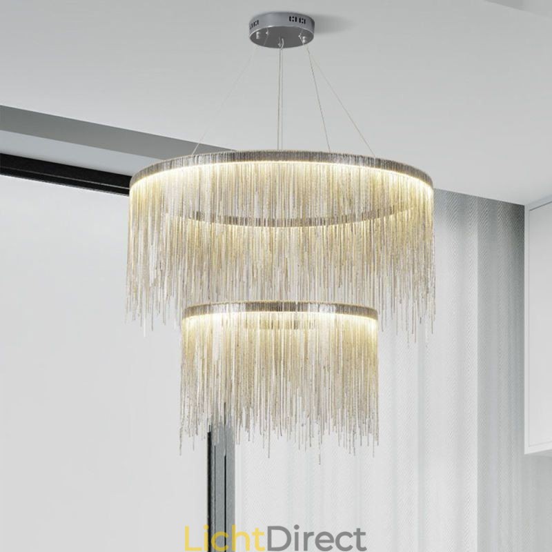Luxe kwast hanglamp ronde kroonluchter