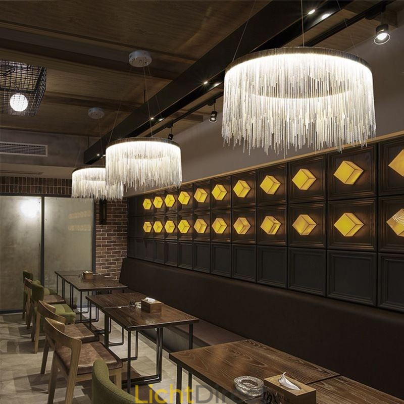 Luxe kwast hanglamp ronde kroonluchter