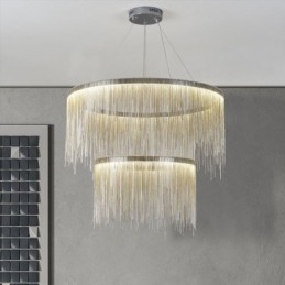 Luxe kwast hanglamp ronde kroonluchter