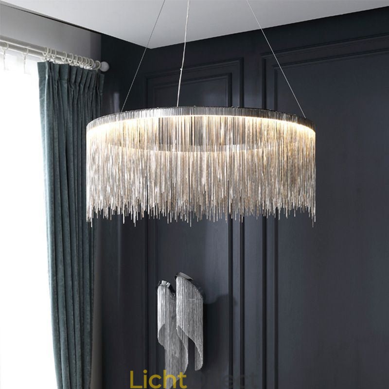 Luxe kwast hanglamp ronde kroonluchter