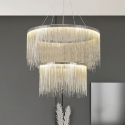 Luxe kwast hanglamp ronde kroonluchter