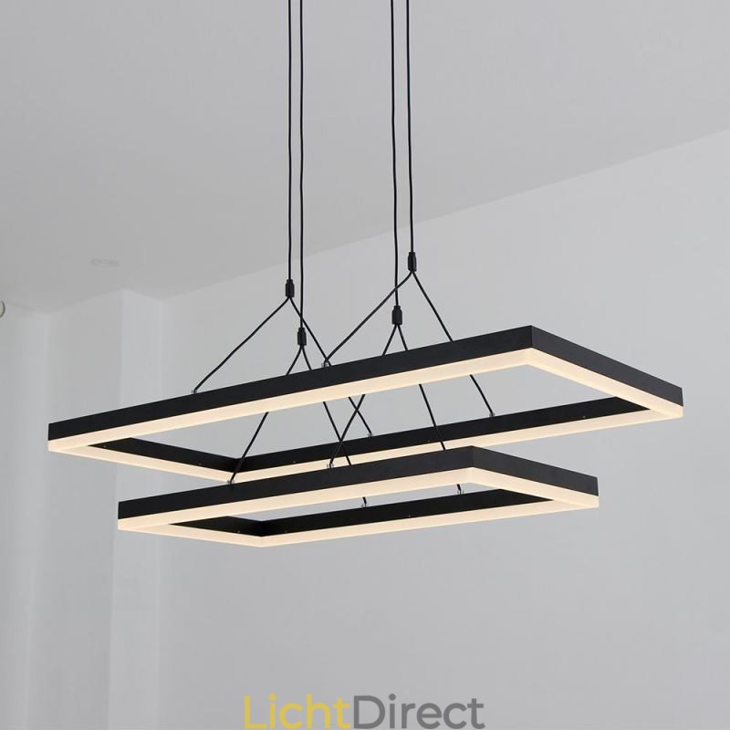 Moderne frame hanglamp acryl zwarte kroonluchter