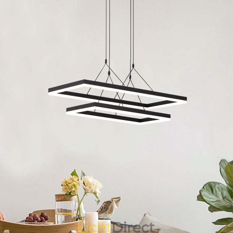Moderne frame hanglamp acryl zwarte kroonluchter