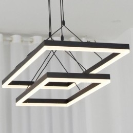 Moderne frame hanglamp acryl zwarte kroonluchter