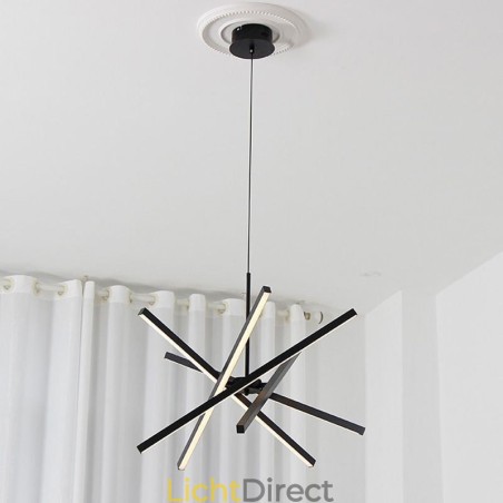 Moderne hanglamp dimbaar zwart strip plafondlamp