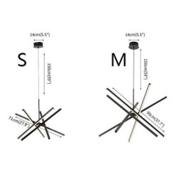 Moderne hanglamp dimbaar zwart strip plafondlamp