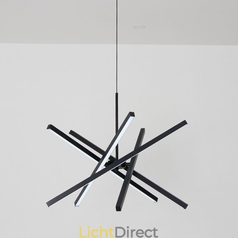 Moderne hanglamp dimbaar zwart strip plafondlamp