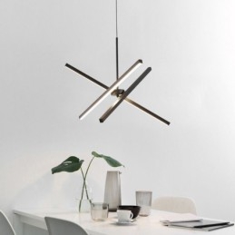 Moderne hanglamp dimbaar zwarte striplamp