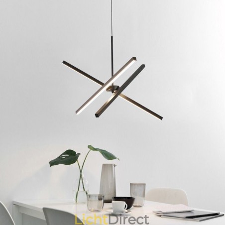 Moderne hanglamp dimbaar zwarte striplamp Moderne hanglamp dimbaar zwarte striplamp