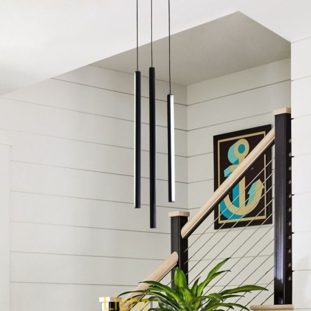 Moderne kroonluchter lange strip hanglamp duplex gebouw Moderne kroonluchter lange strip hanglamp duplex gebouw