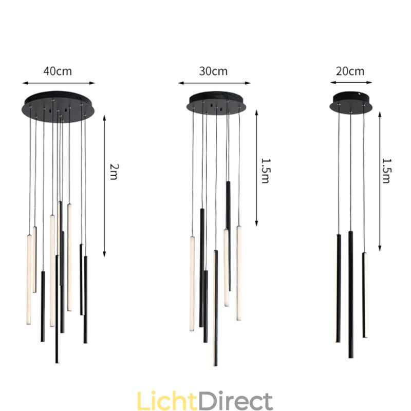 Moderne kroonluchter lange strip hanglamp duplex gebouw