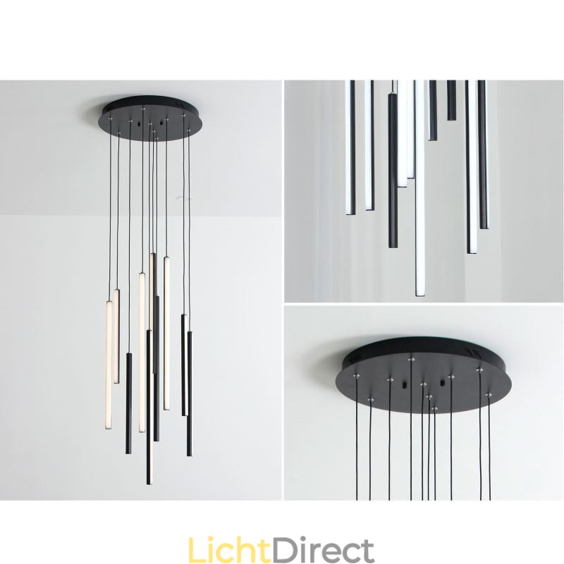 Moderne kroonluchter lange strip hanglamp duplex gebouw