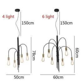 Moderne ijzeren kroonluchter, eenvoudige ijzeren hanglamp