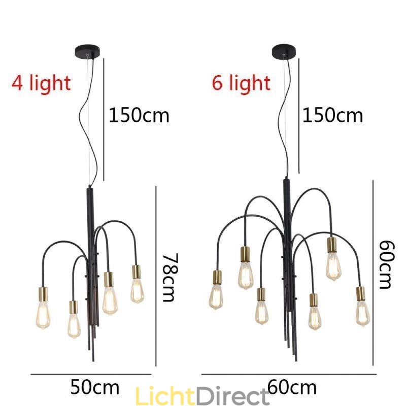 Moderne ijzeren kroonluchter, eenvoudige ijzeren hanglamp