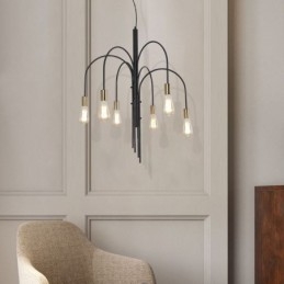Moderne ijzeren kroonluchter, eenvoudige ijzeren hanglamp