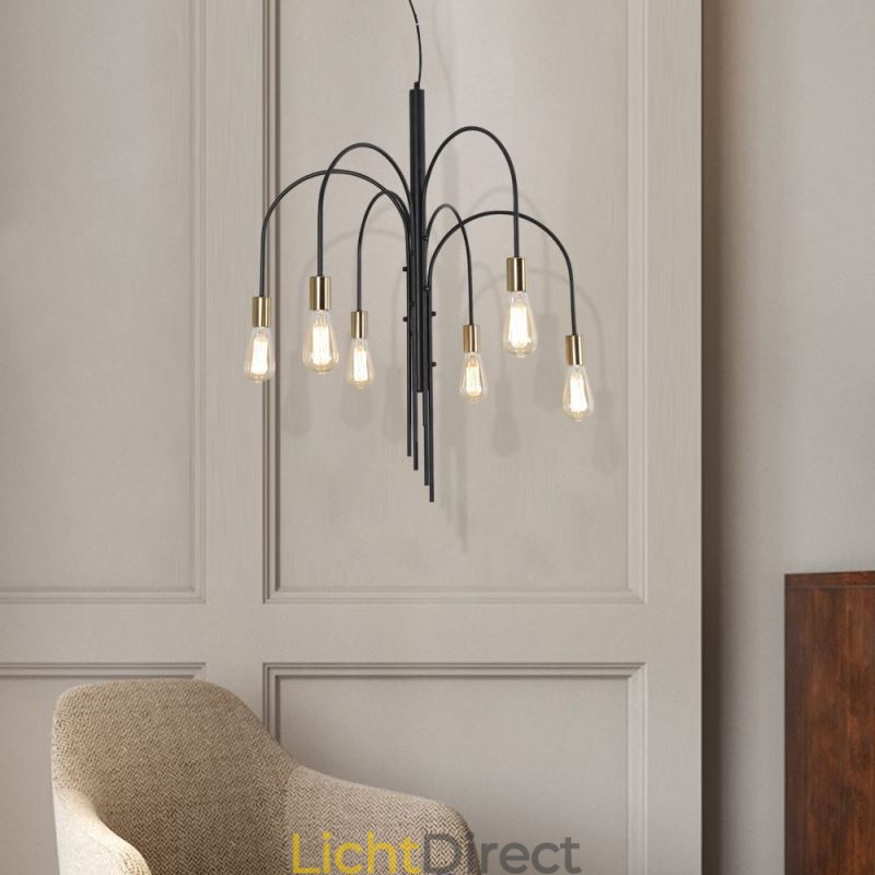 Moderne ijzeren kroonluchter, eenvoudige ijzeren hanglamp