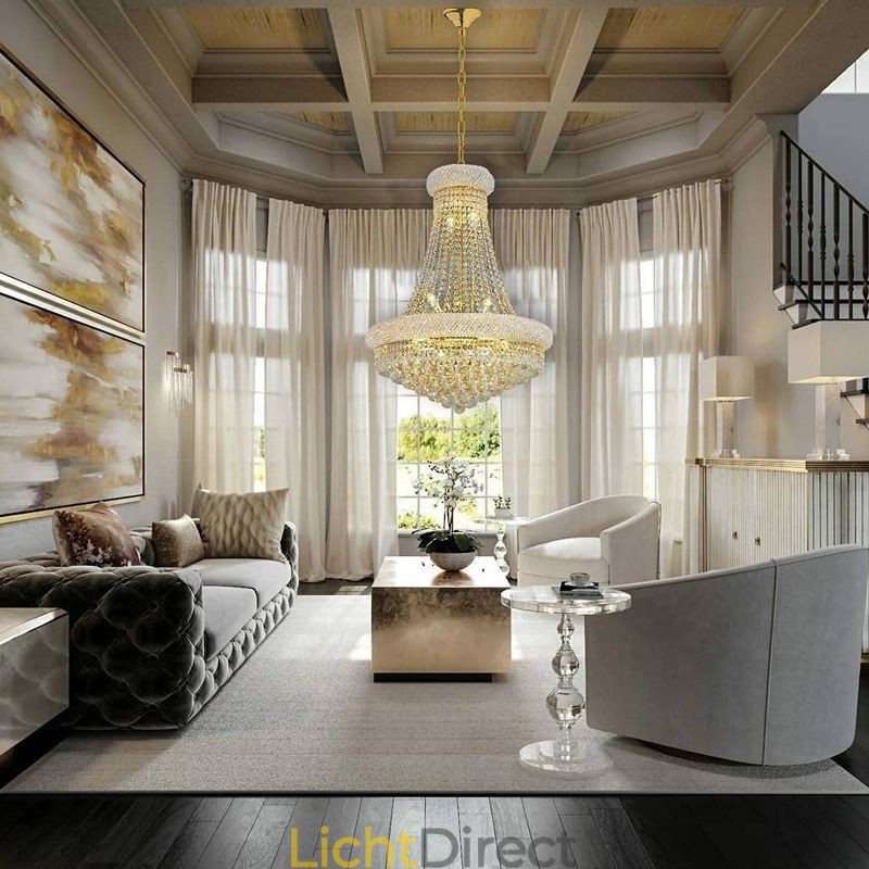 Kroonvormige kroonluchter Luxe kristallen hanglamp