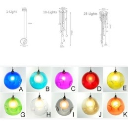 Moderne kristallen bol hanglamp kleurrijke kristallen kroonluchter (kleurrijke stijl neem contact met ons op)