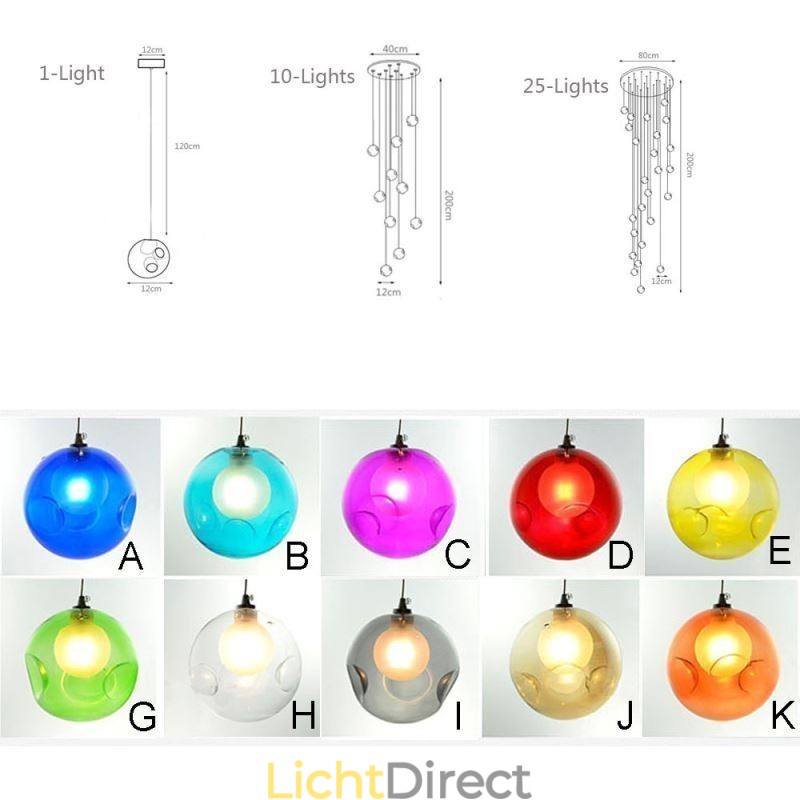 Moderne kristallen bol hanglamp kleurrijke kristallen kroonluchter (kleurrijke stijl neem contact met ons op)