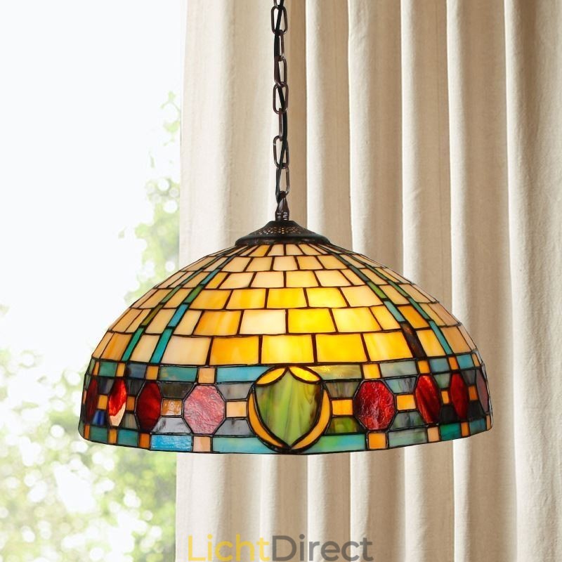Glas-in-lood hanglamp Vintage hanglamp