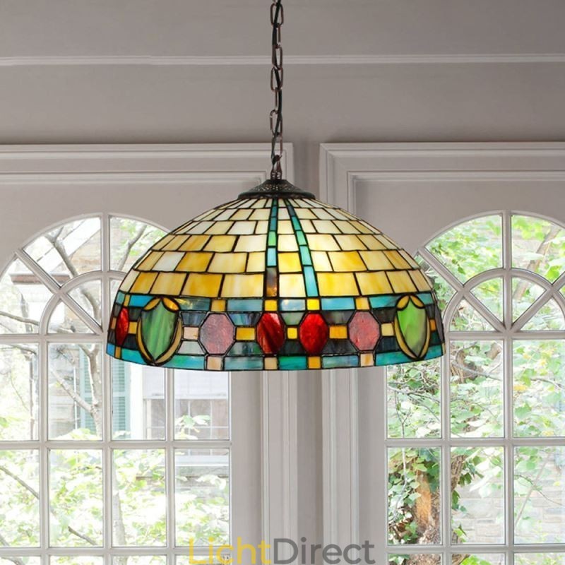 Glas-in-lood hanglamp Vintage hanglamp
