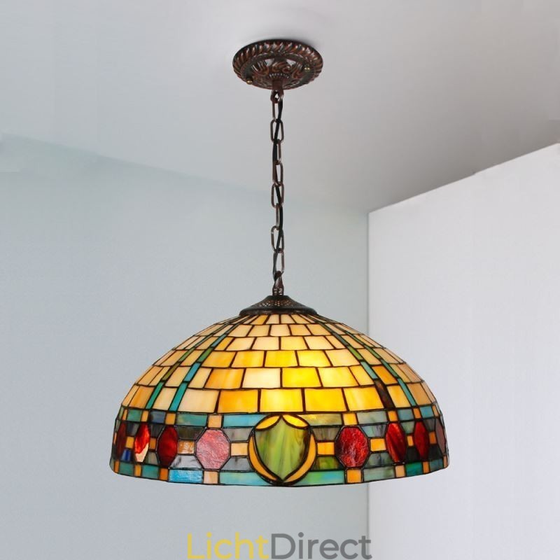 Glas-in-lood hanglamp Vintage hanglamp
