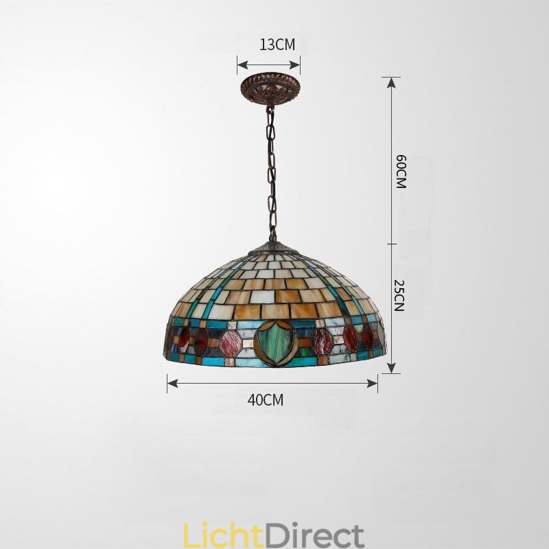 Glas-in-lood hanglamp Vintage hanglamp
