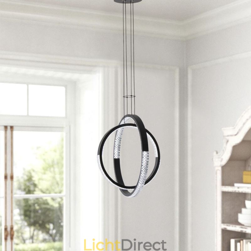 Moderne kroonluchter 2 ringen hanglamp eetkamer