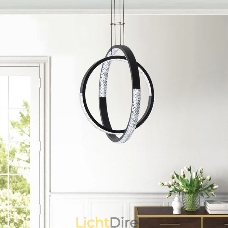 Moderne kroonluchter 2 ringen hanglamp eetkamer