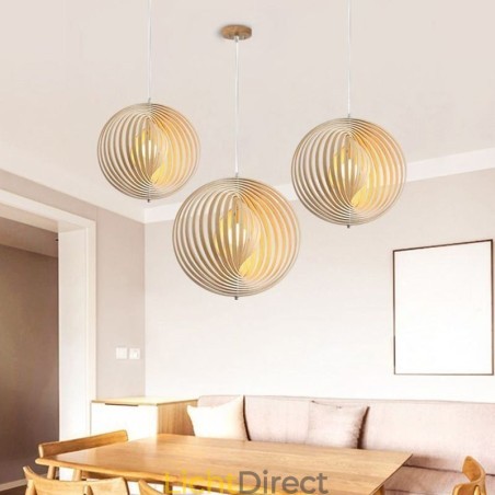 Moderne ronde bolvormige kroonluchter van lindehout Moderne ronde bolvormige kroonluchter van lindehout