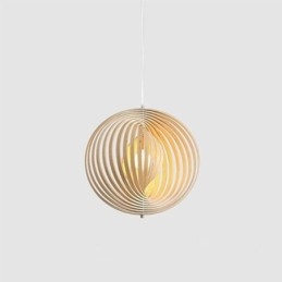 Moderne ronde bolvormige kroonluchter van lindehout