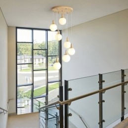 Japanse houten hanglamp, Scandinavische glazen hanglamp