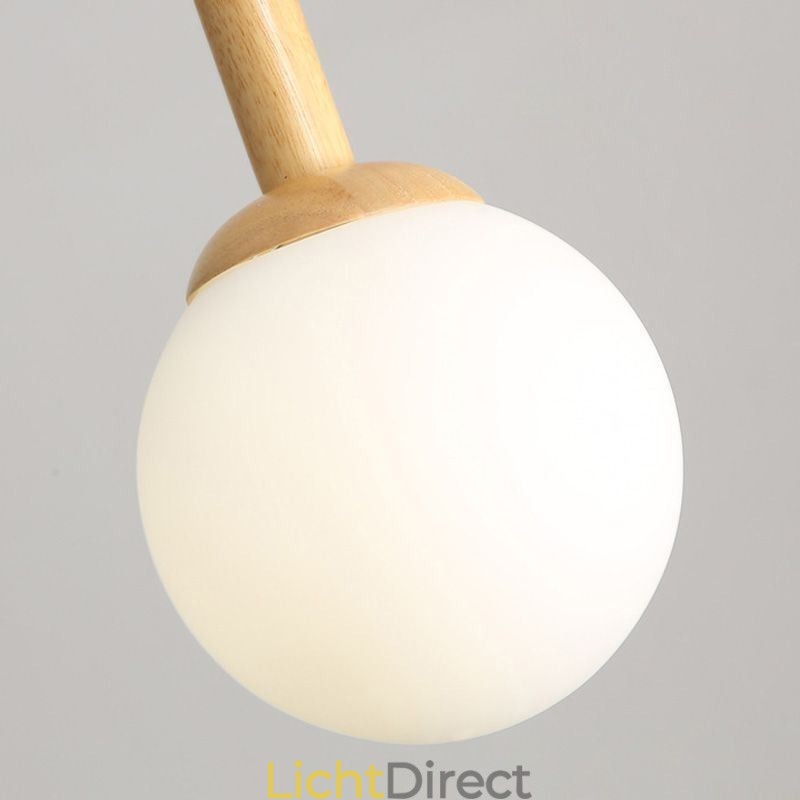 Japanse houten hanglamp, Scandinavische glazen hanglamp