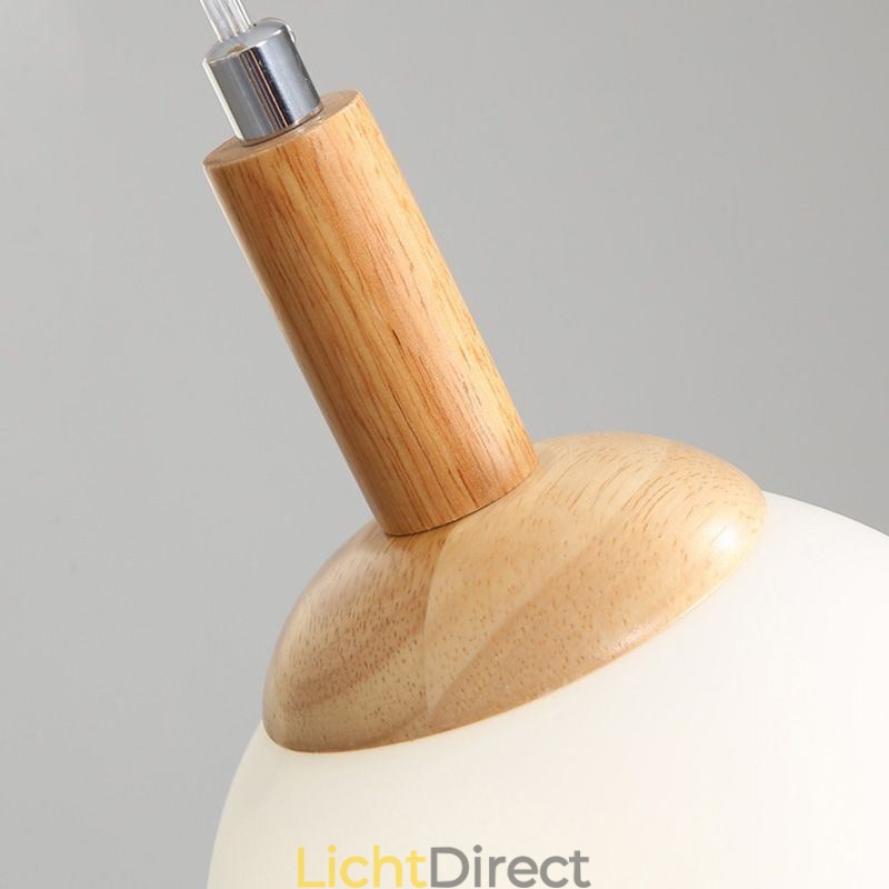 Japanse houten hanglamp, Scandinavische glazen hanglamp